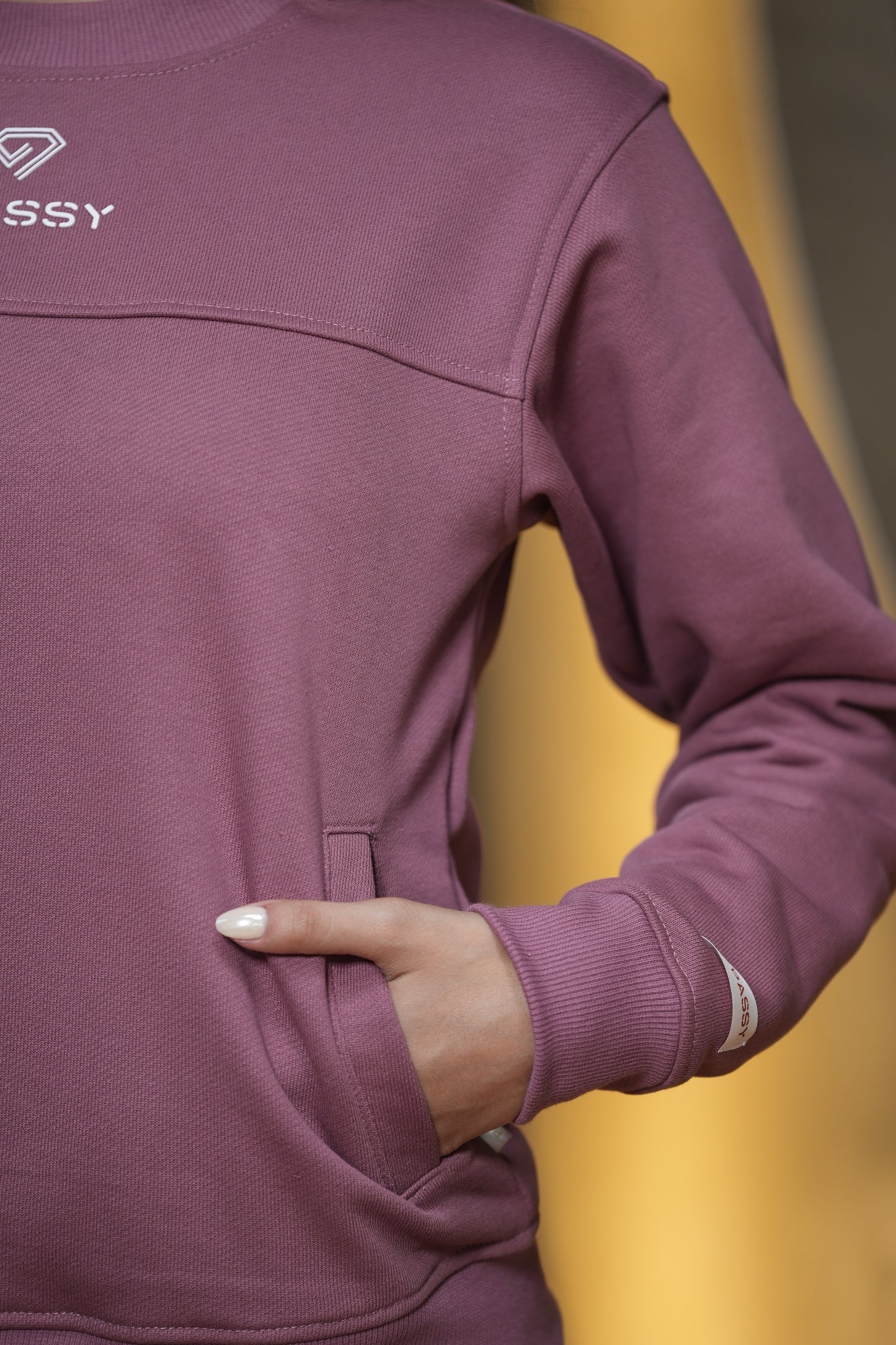SET DE BUZO CERRADO Y JOGGER PARA MUJER COLOR UVA