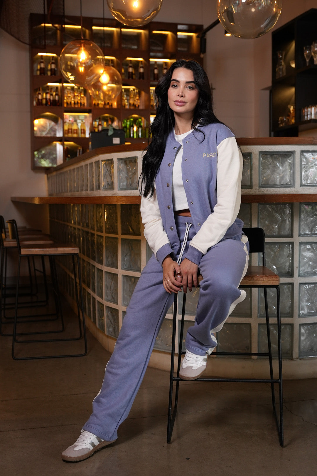 Set Cielo Azul Claro De Chaqueta y Sudadera Bota Recta