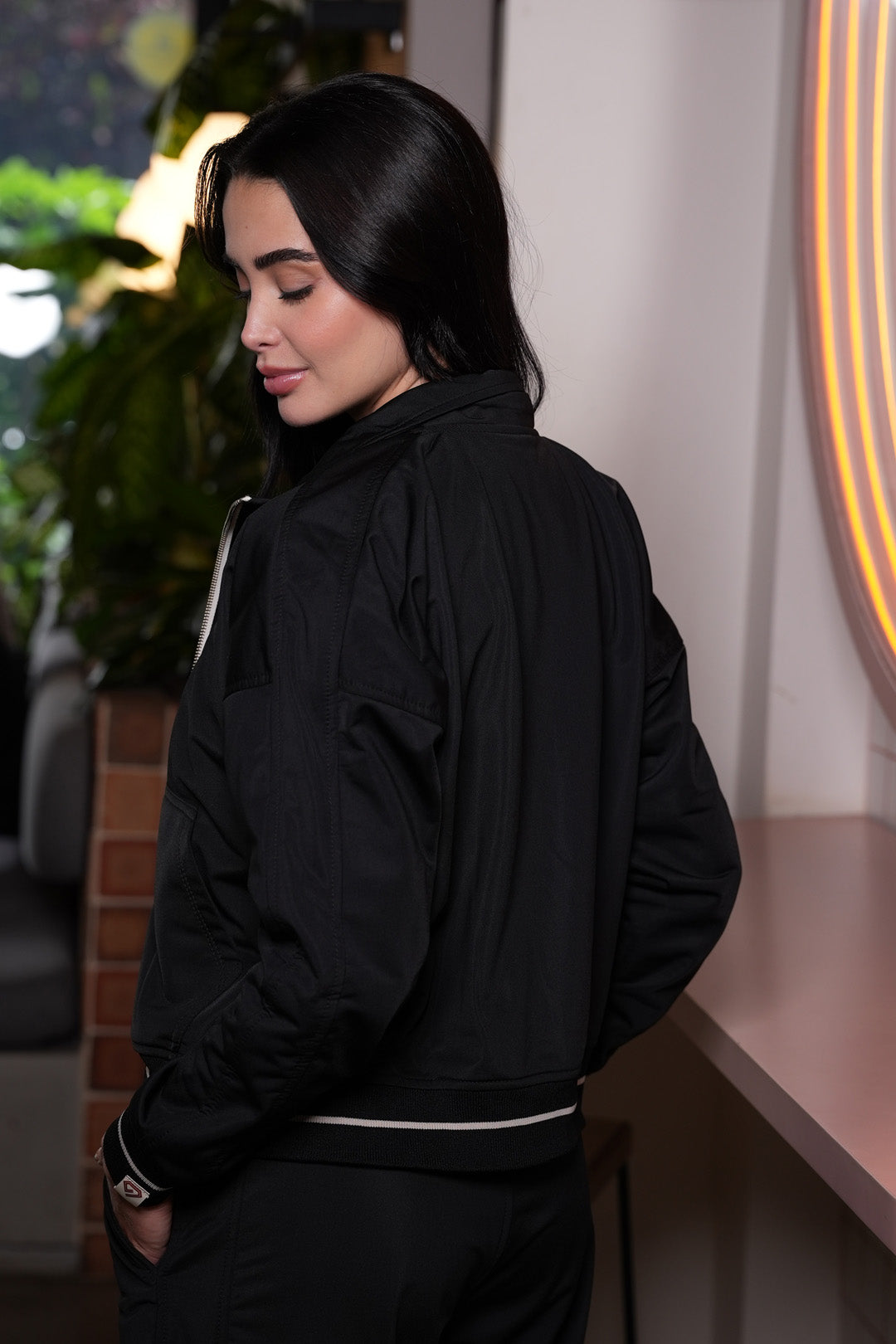 Set Onix Negro De Chaqueta y Sudadera Bota Recta