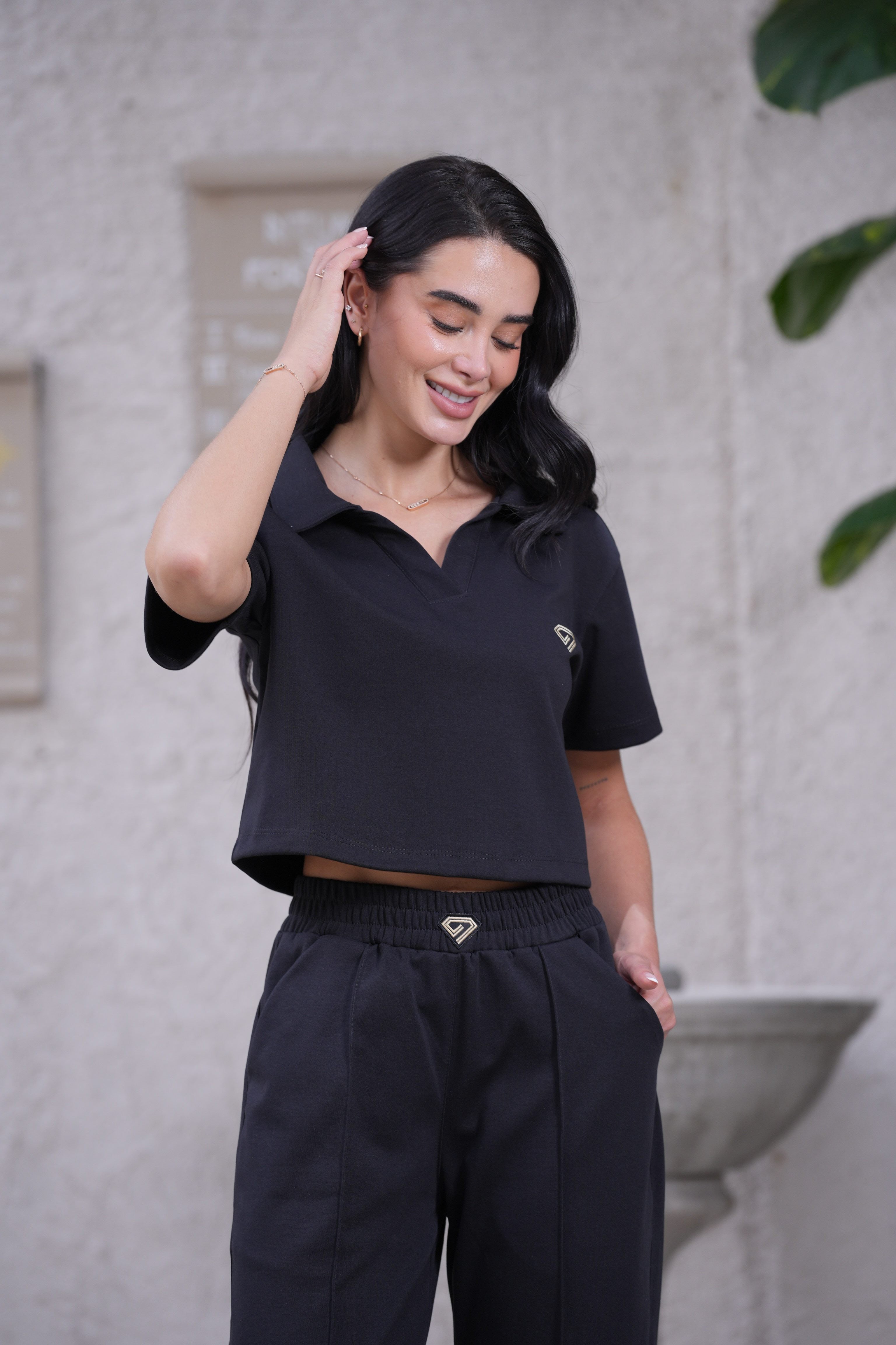 Set Pureza Negro De Polo Y Sudadera Bota Recta