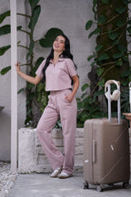 Set Pureza Rosado De Polo Y Sudadera Bota Recta