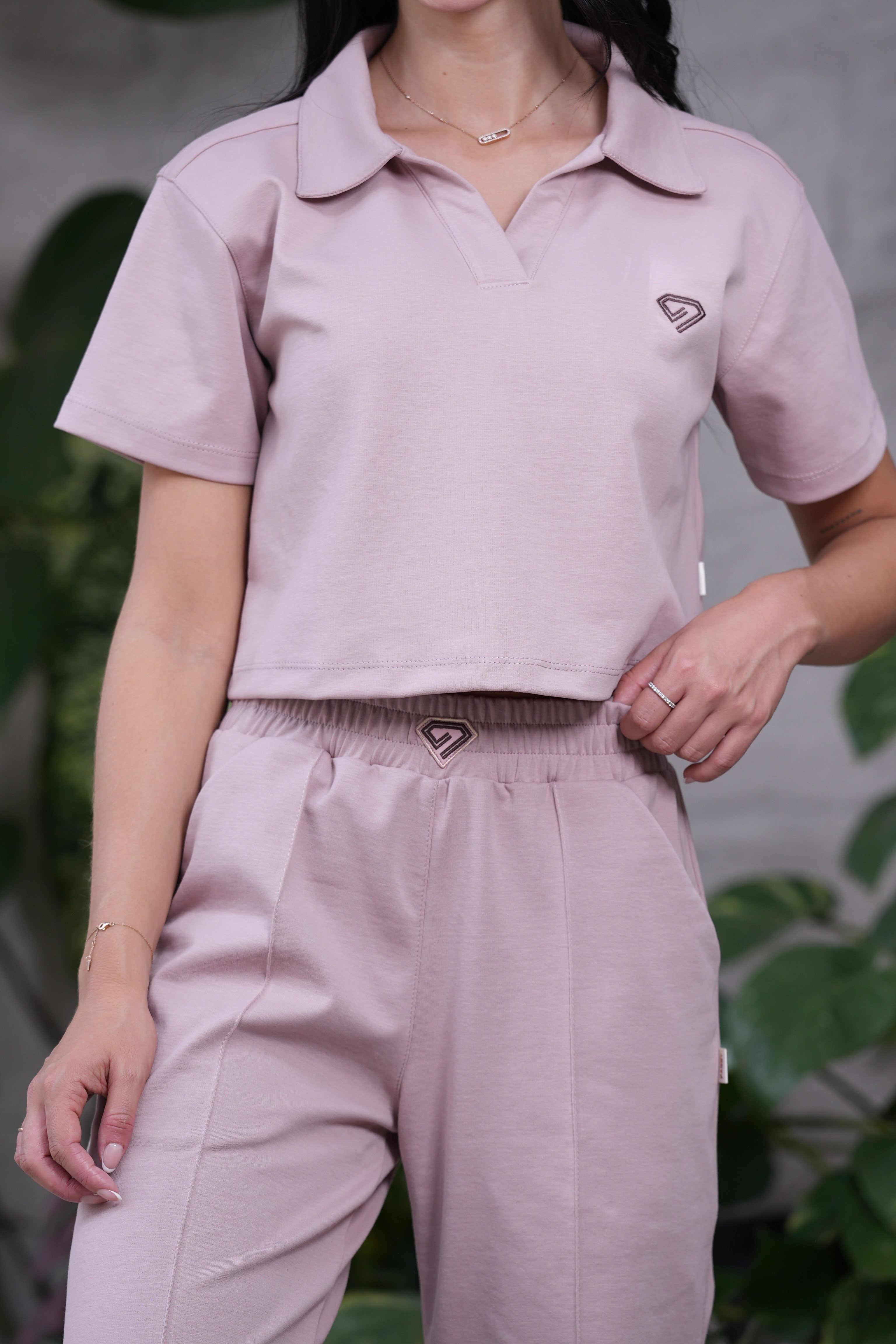 Set Pureza Rosado De Polo Y Sudadera Bota Recta