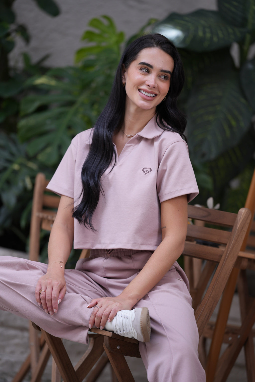 Set Pureza Rosado De Polo Y Sudadera Bota Recta