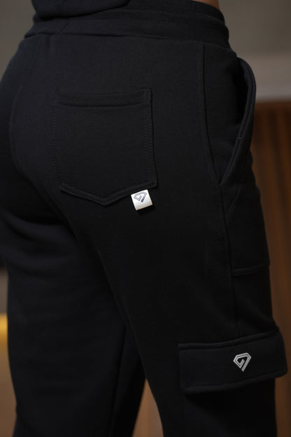 SET DE BUZO CERRADO Y JOGGER PARA MUJER COLOR NEGRO