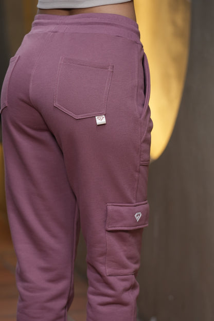 SET DE BUZO CERRADO Y JOGGER PARA MUJER COLOR UVA