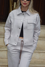 Set Aura Camel De Chaqueta y Sudadera Bota Recta