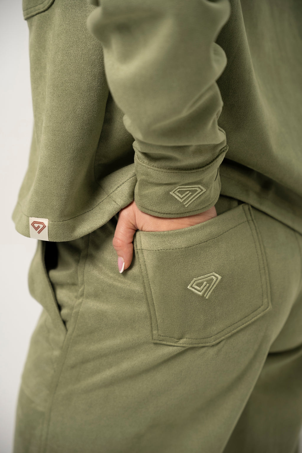 Set De Chaqueta, Top Y Sudadera Para Mujer Color Verde Oliva