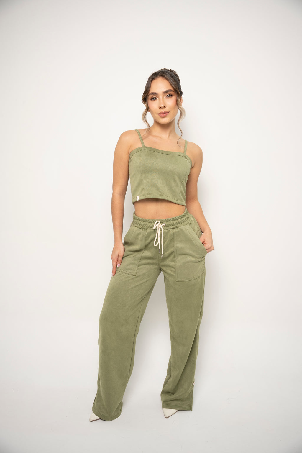 Top Corto Color Verde Oliva