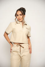 Camisa Tipo Polo Color Mantequilla