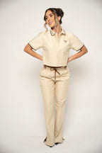 Camisa Tipo Polo Color Mantequilla
