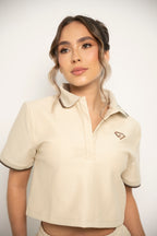 Camisa Tipo Polo Color Mantequilla