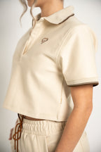Camisa Tipo Polo Color Mantequilla