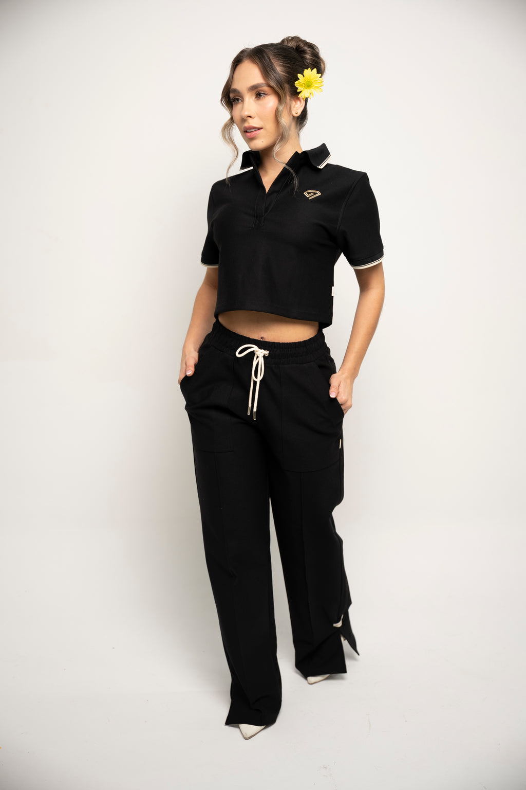 Sudadera Bota Recta Color Negro