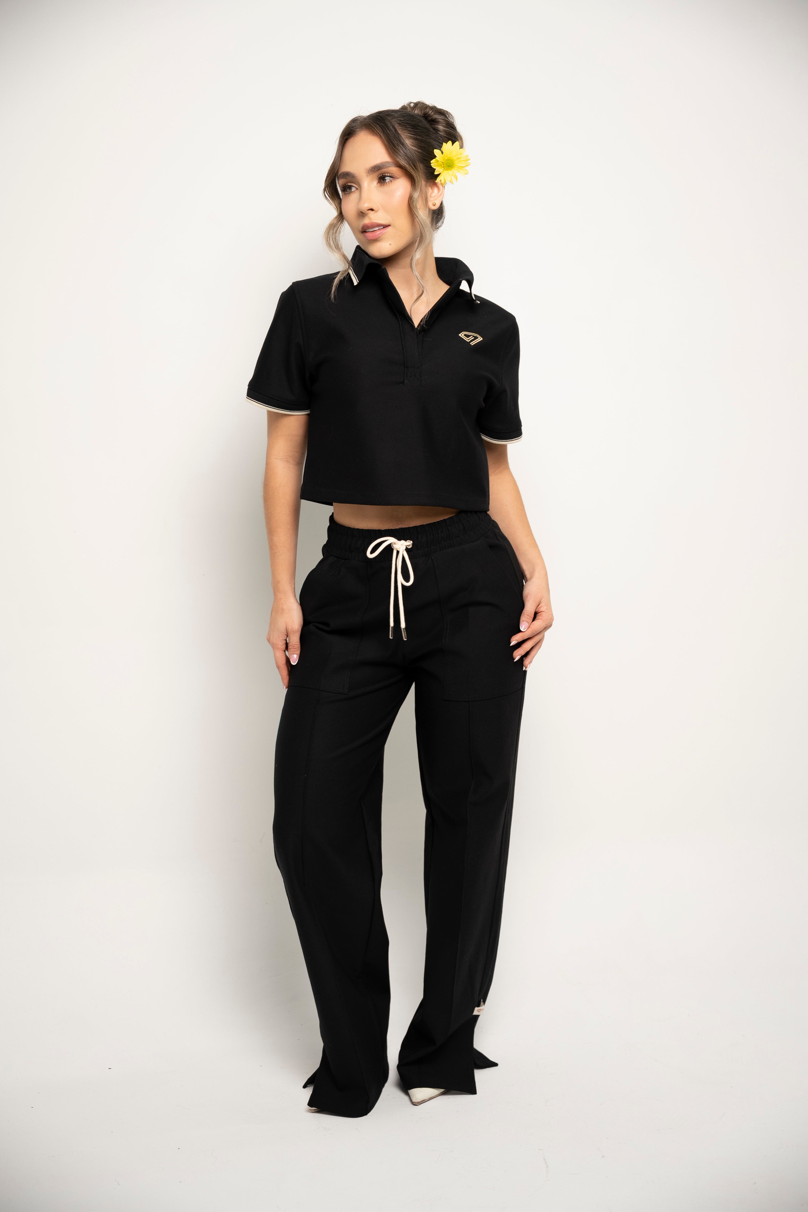 Camisa Tipo Polo Color Negro
