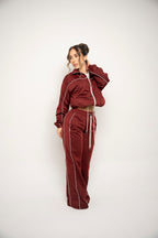 Chaqueta Con Cierre Color Vinotinto