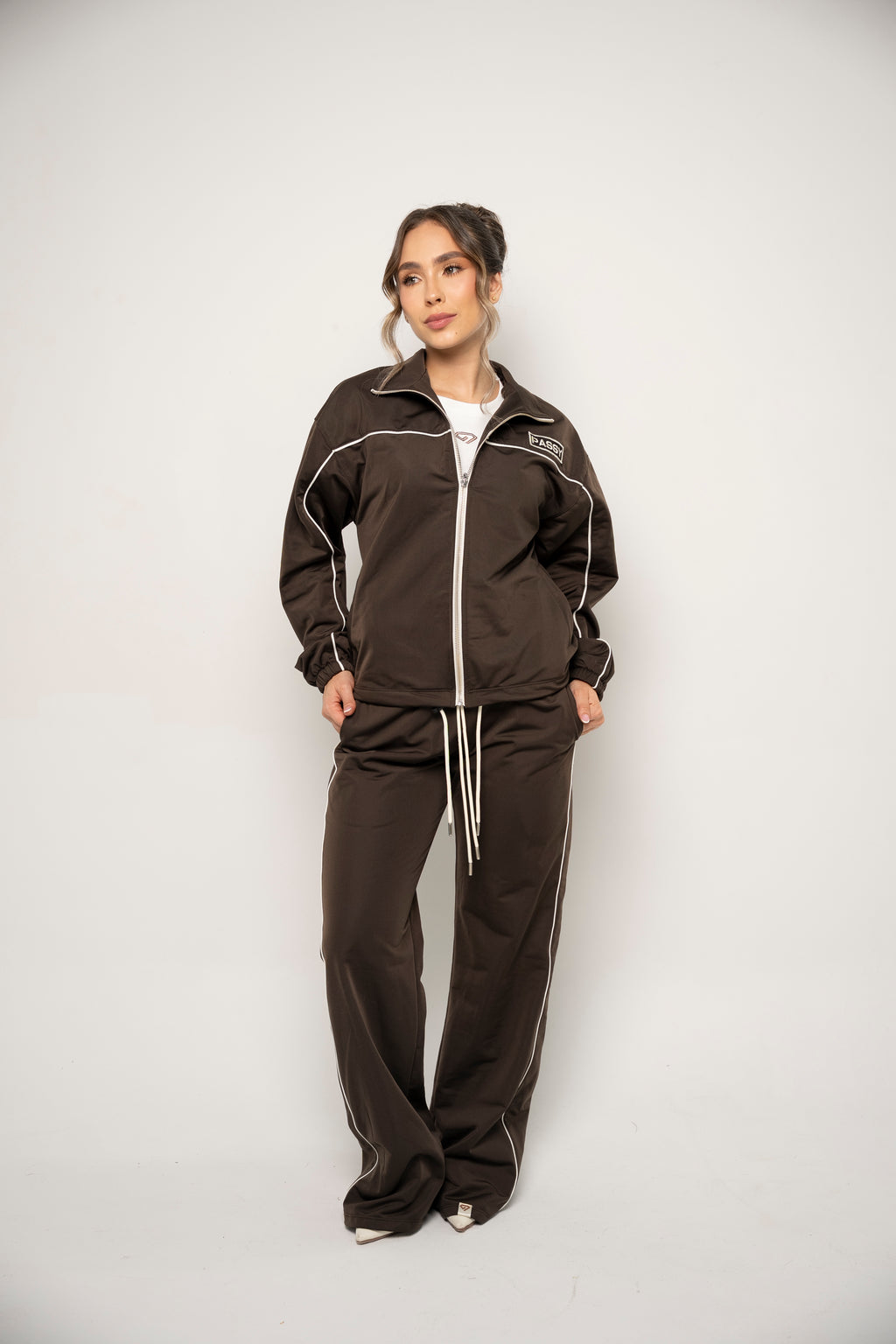 Sudadera Bota Recta Color Café