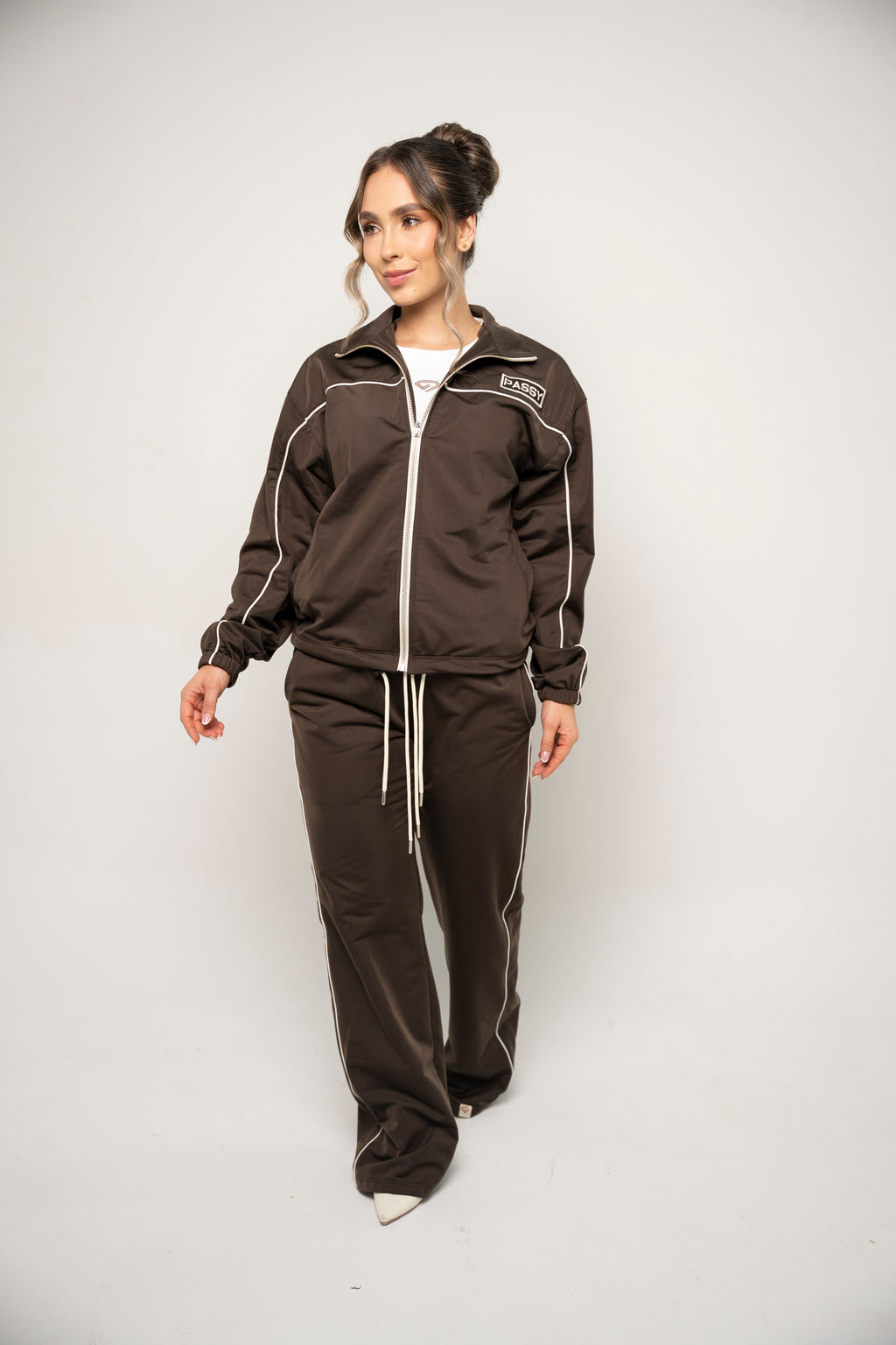 Sudadera Bota Recta Color Café