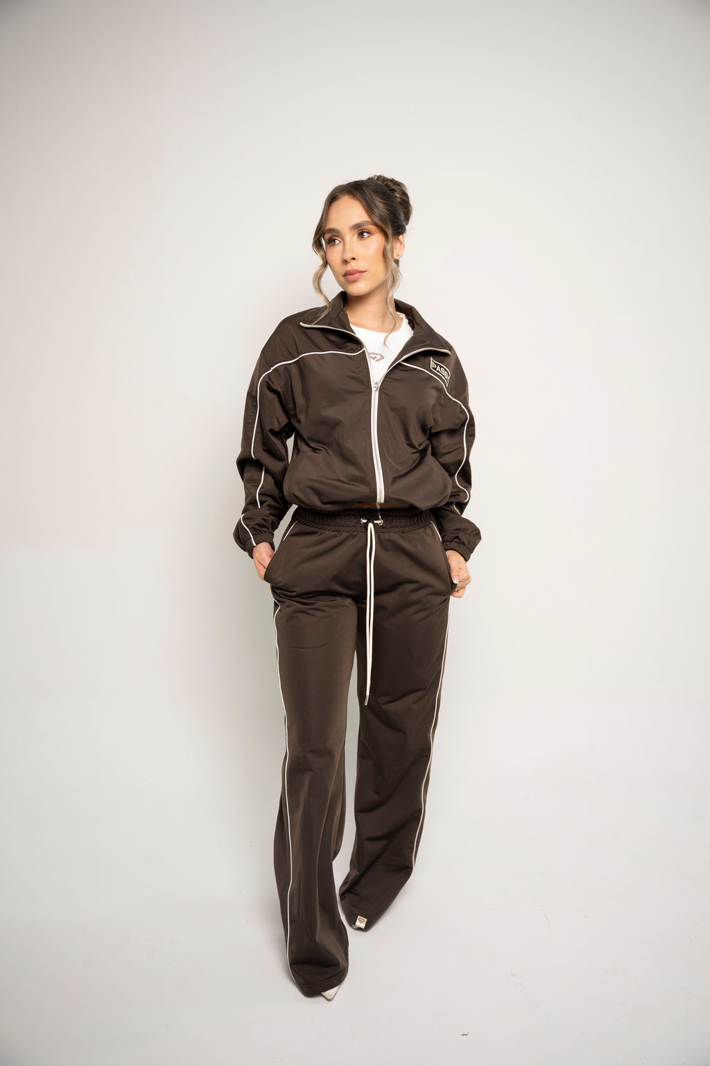 Sudadera Bota Recta Color Café