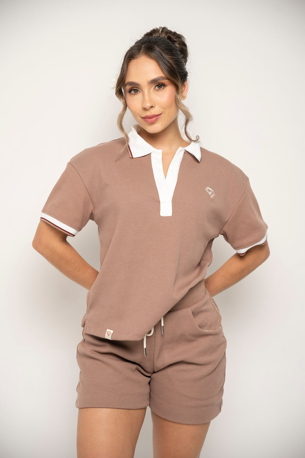 Camisa Tipo Polo Color Café