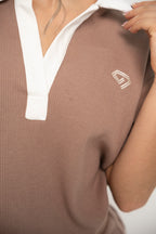 Set De Short Y Camiseta Para Mujer Color Café