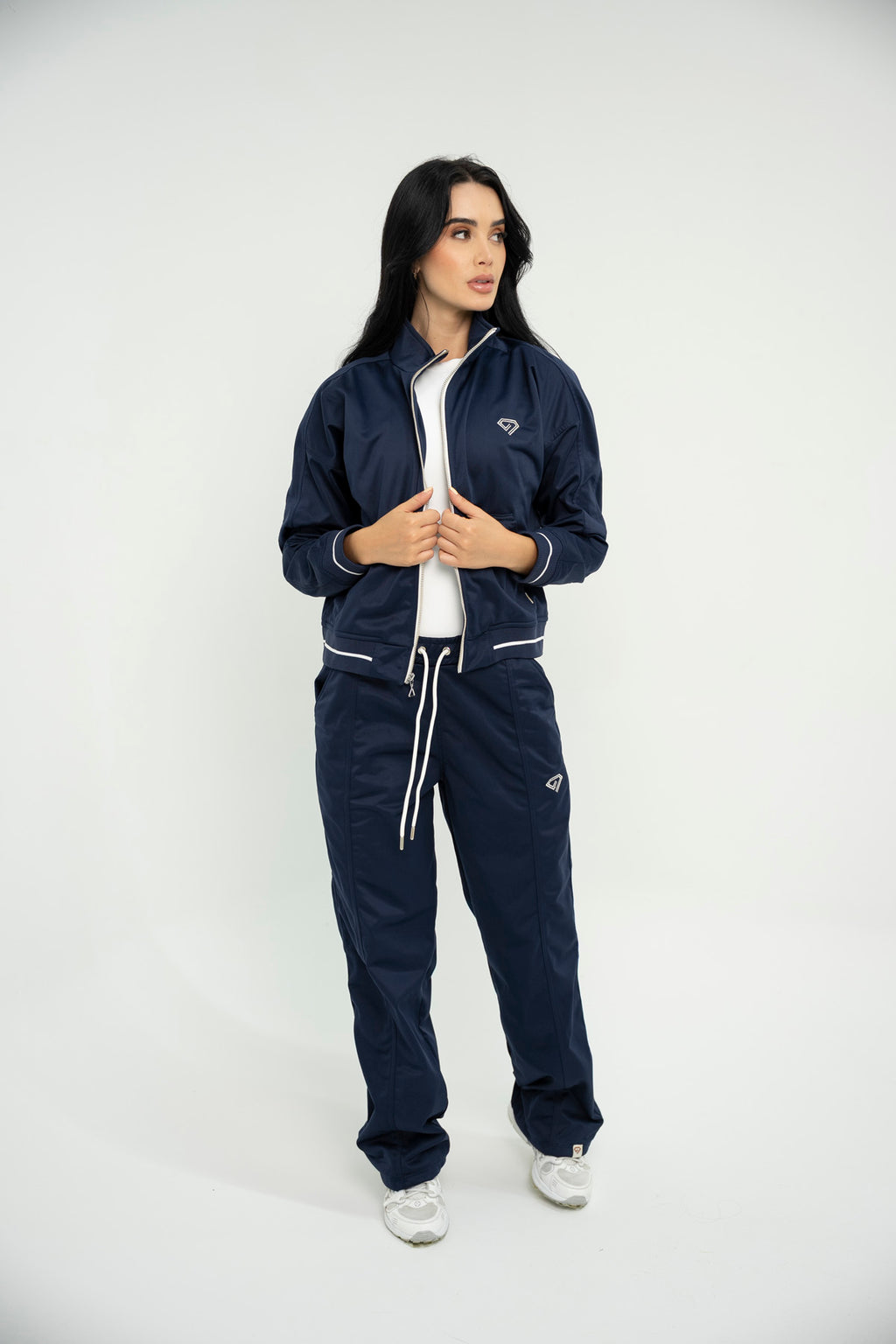 Set Estambul Azul Oscuro De Chaqueta y Sudadera Bota Recta