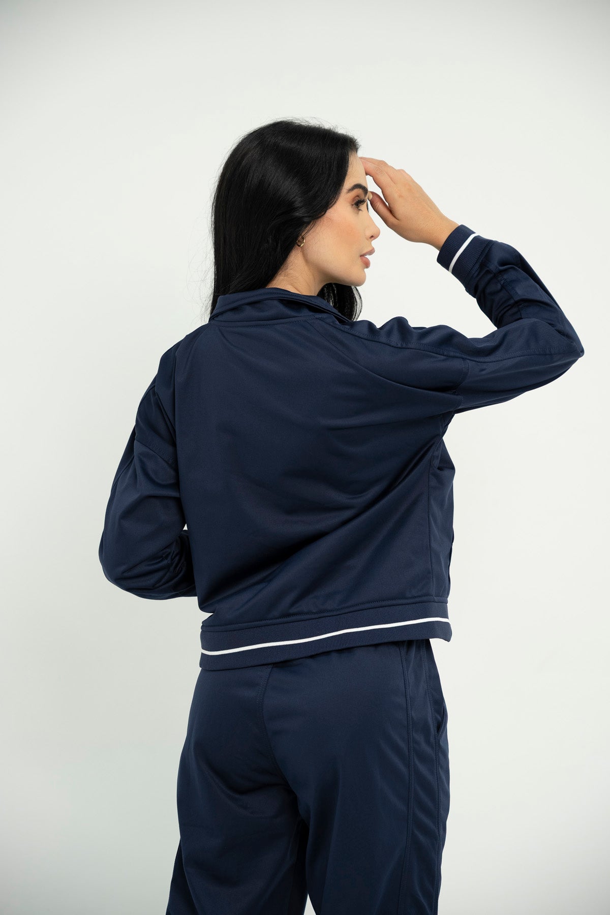 Set Estambul Azul Oscuro De Chaqueta y Sudadera Bota Recta