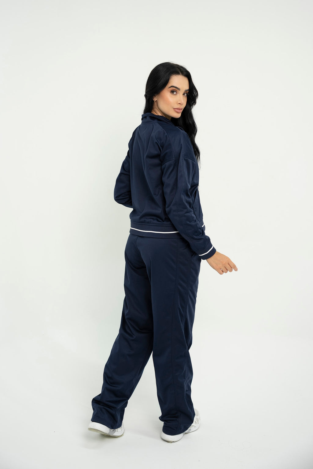 Set Estambul Azul Oscuro De Chaqueta y Sudadera Bota Recta