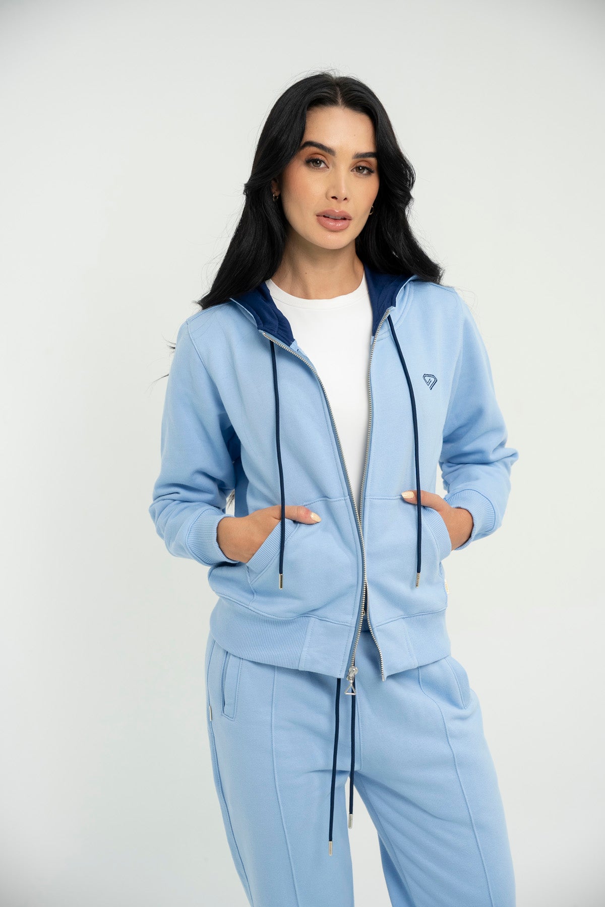 Set Santorini Azul De Chaqueta y Sudadera Bota Recta