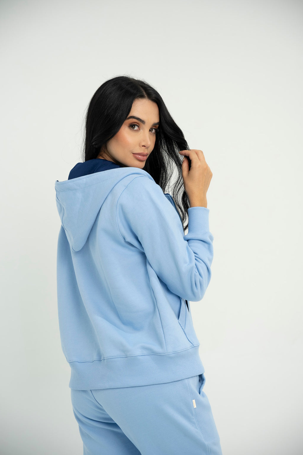 Set Santorini Azul De Chaqueta y Sudadera Bota Recta