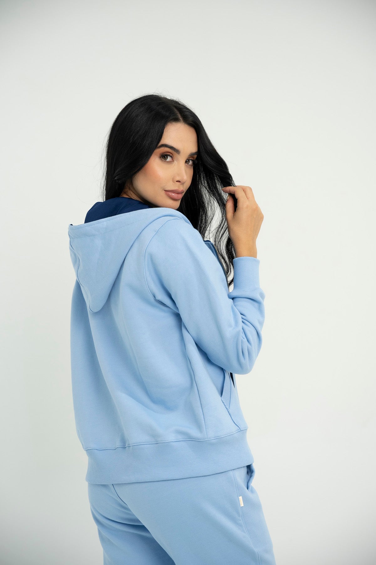 Set Santorini Azul De Chaqueta y Sudadera Bota Recta