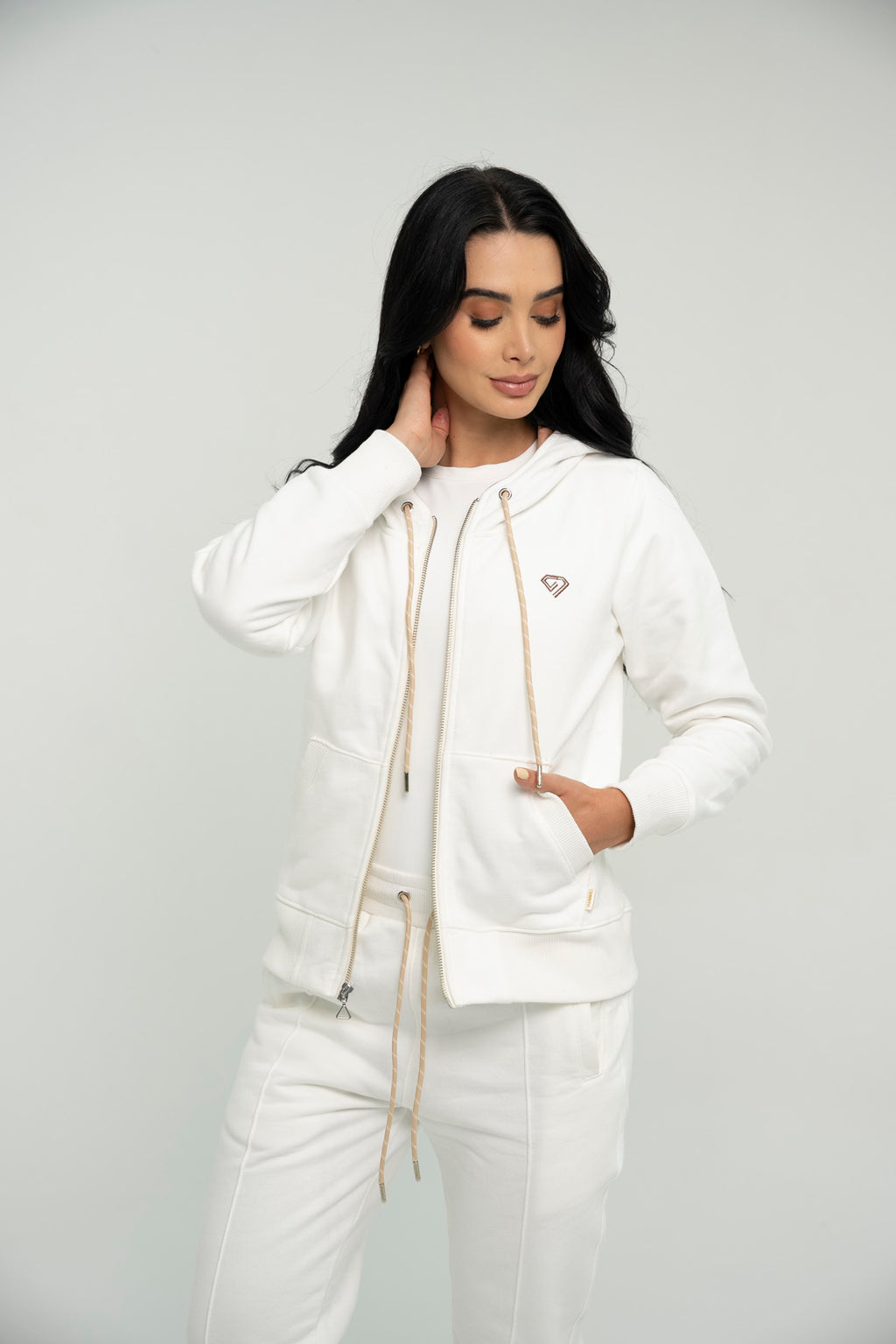 Chaqueta con Cremallera Monaco Color Marfil