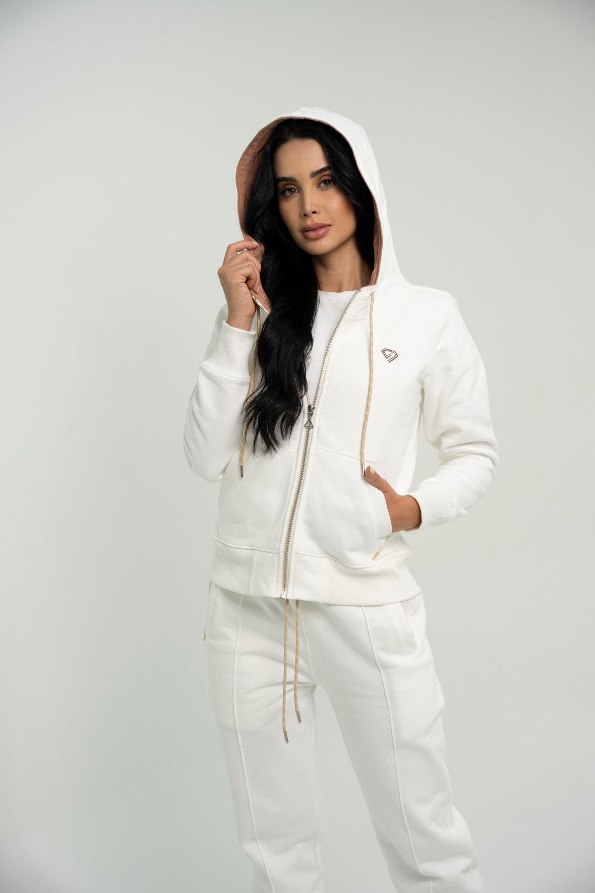 Set Monaco Marfil De Chaqueta y Sudadera Bota Recta