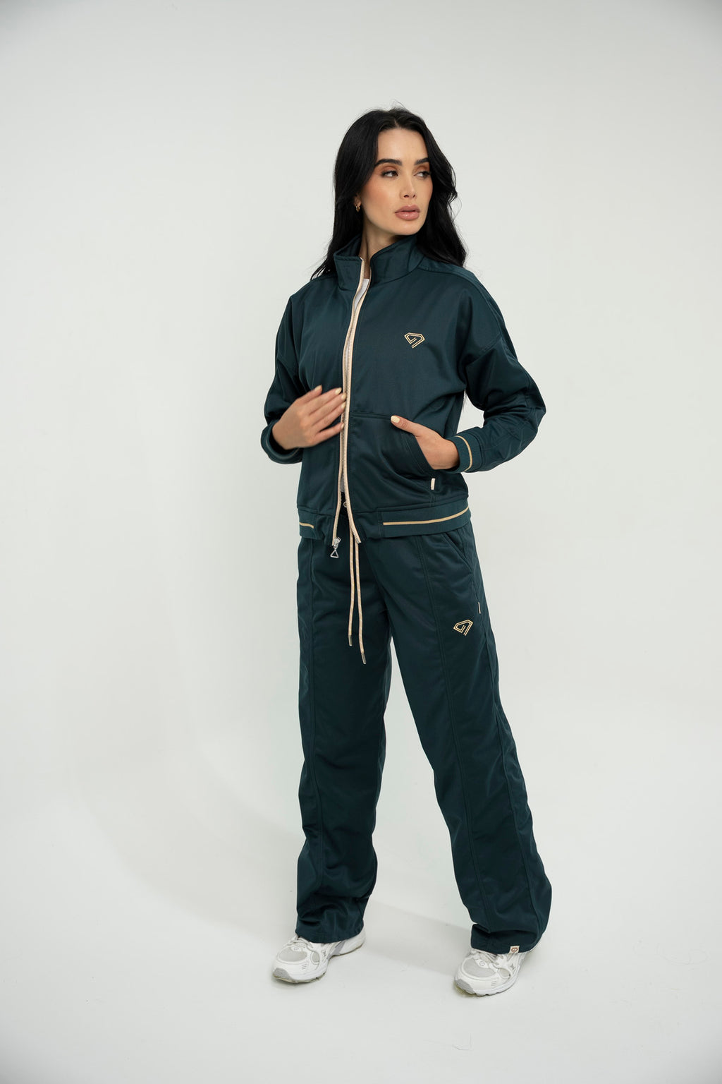 Set Bali Verde Esmeralda De Chaqueta y Sudadera Bota Recta