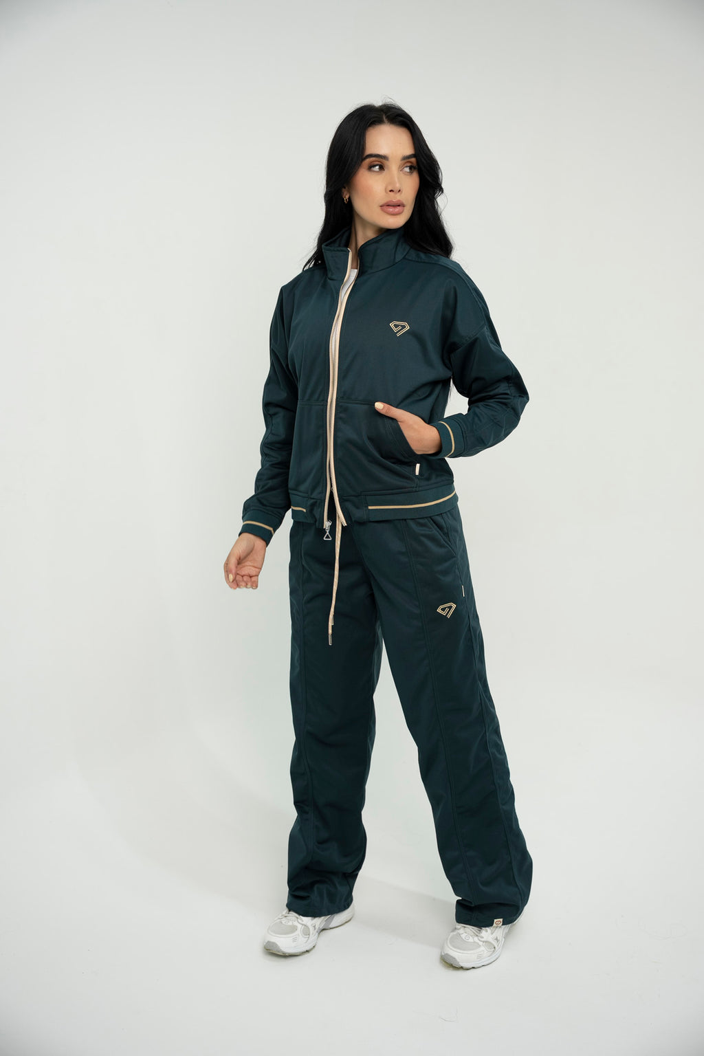 Set Bali Verde Esmeralda De Chaqueta y Sudadera Bota Recta