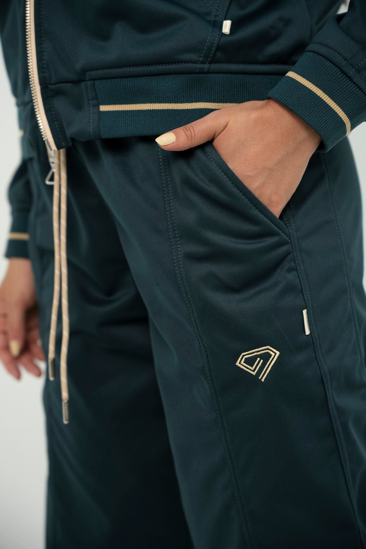 Set Bali Verde Esmeralda De Chaqueta y Sudadera Bota Recta