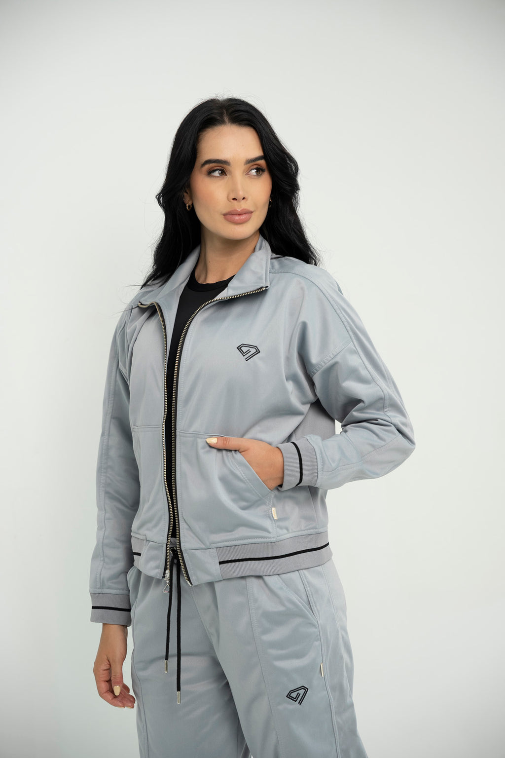 Set Tokio Gris De Chaqueta y Sudadera Bota Recta