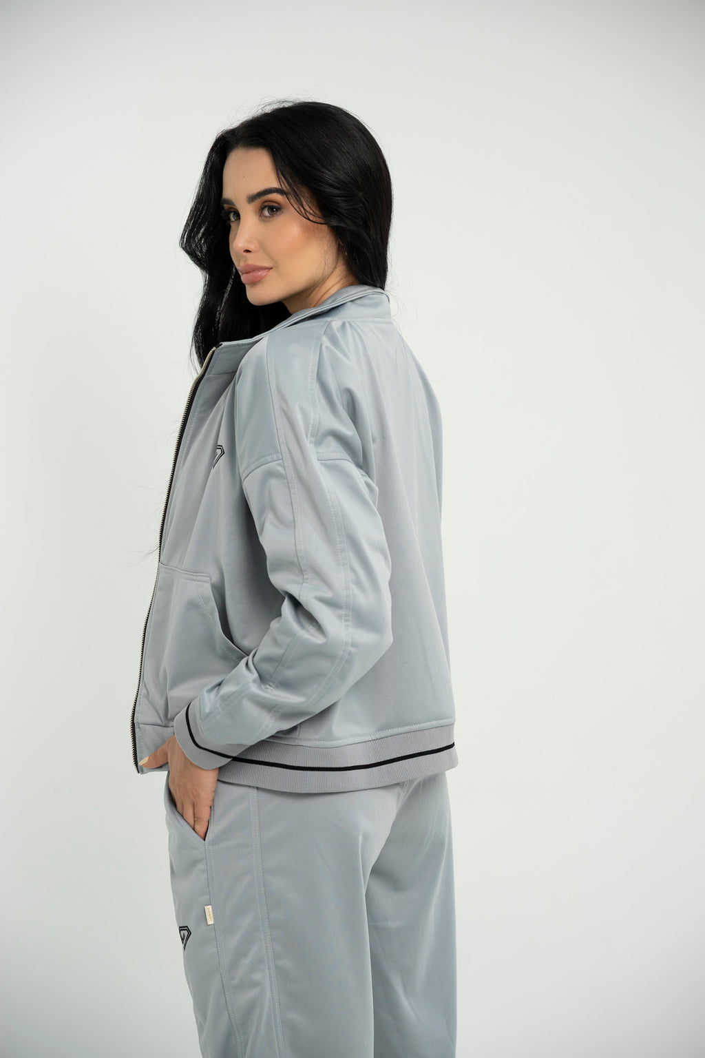 Set Tokio Gris De Chaqueta y Sudadera Bota Recta