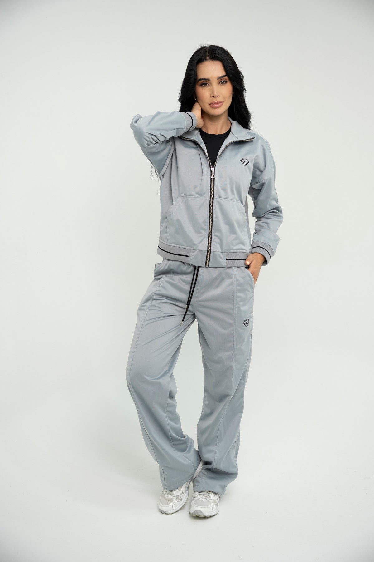 Set Tokio Gris De Chaqueta y Sudadera Bota Recta