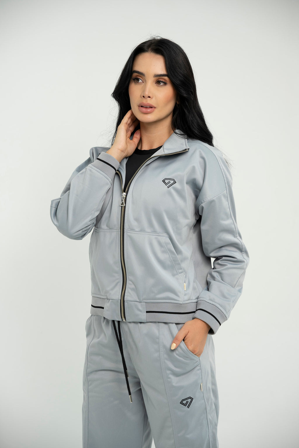 Set Tokio Gris De Chaqueta y Sudadera Bota Recta