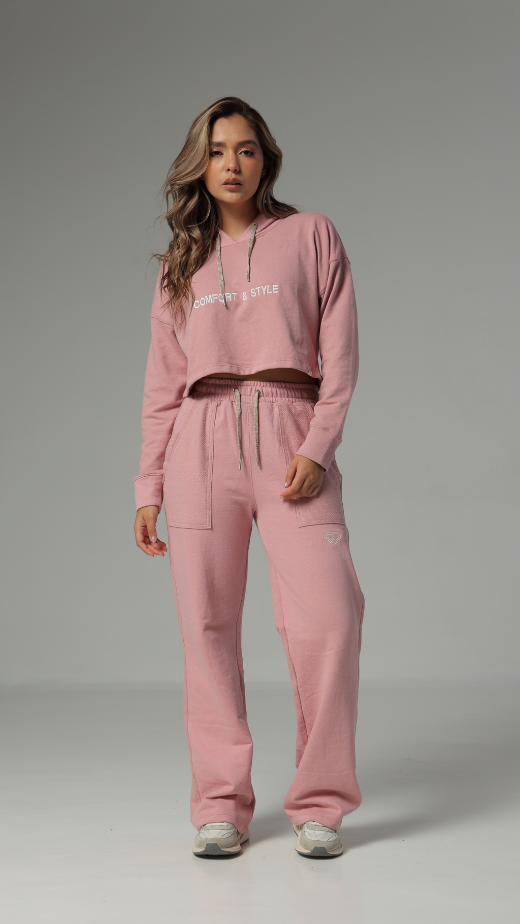 Set De Buzo Y Sudadera Bota Recta Color Rosado Para Mujer