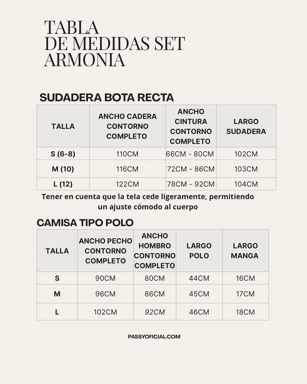 Set Armonía Arena De Polo Y Sudadera Bota Recta
