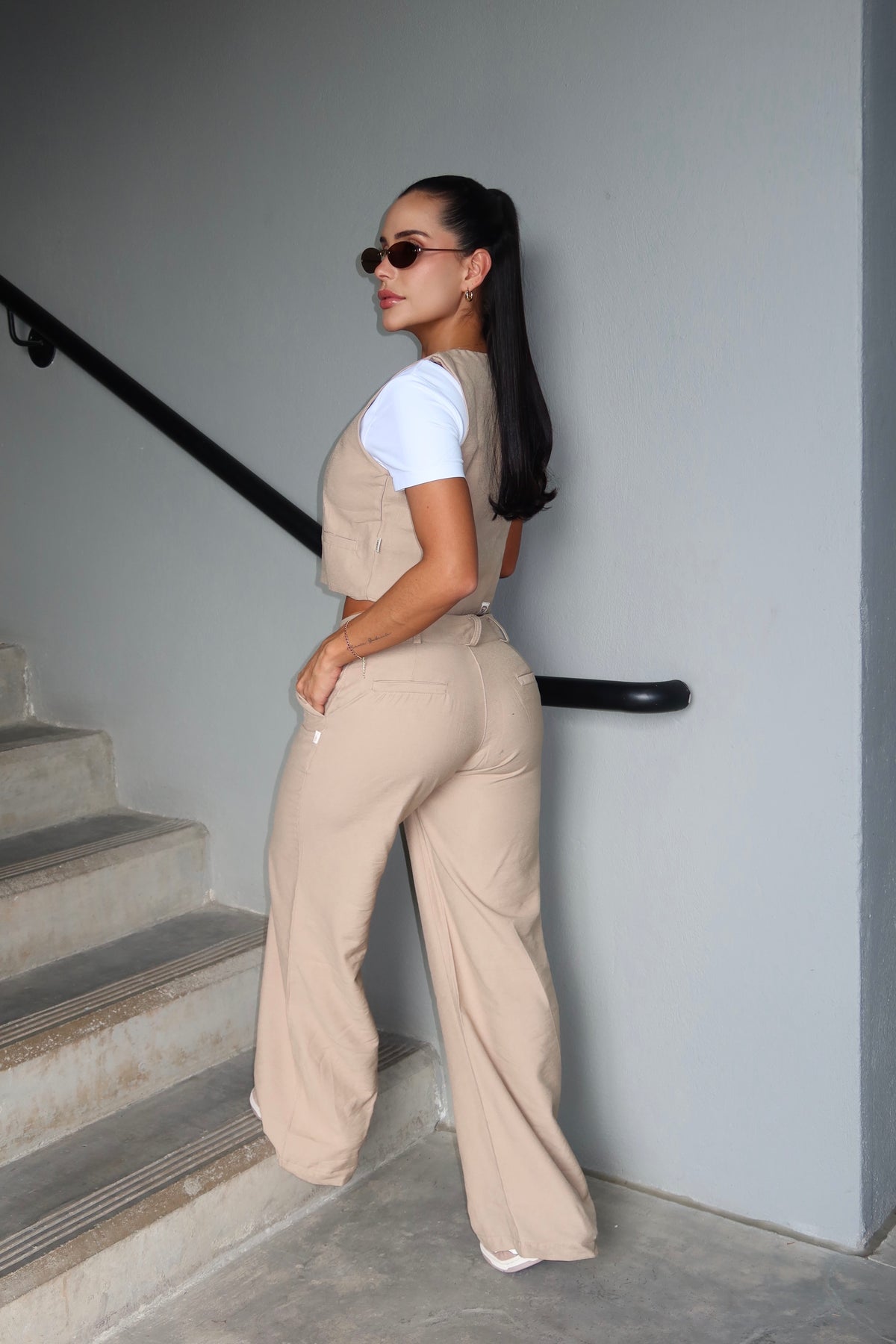 Set Élite Elegante Arena De Chaleco Y Pantalón