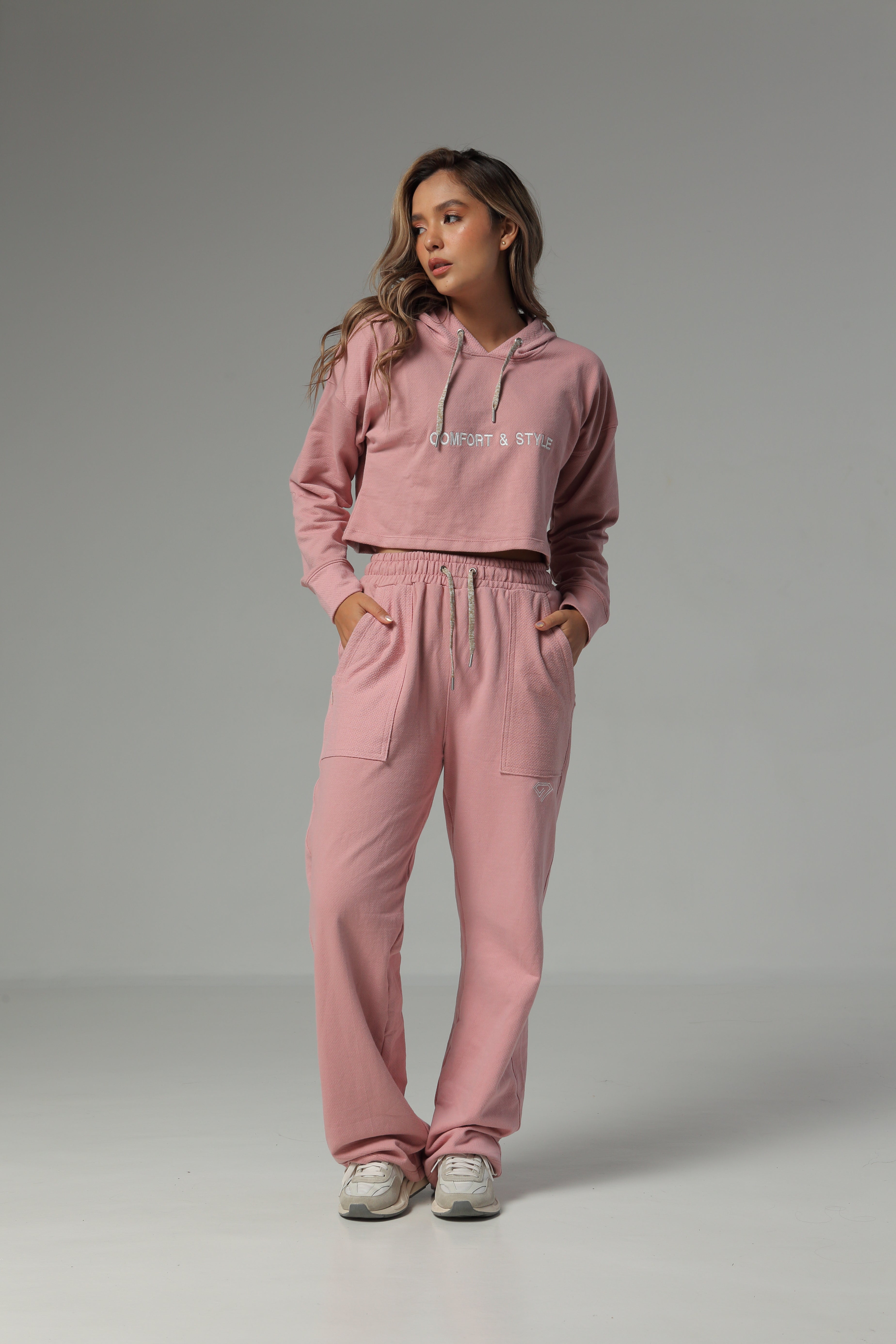 Sudadera Bota Recta Color Rosado