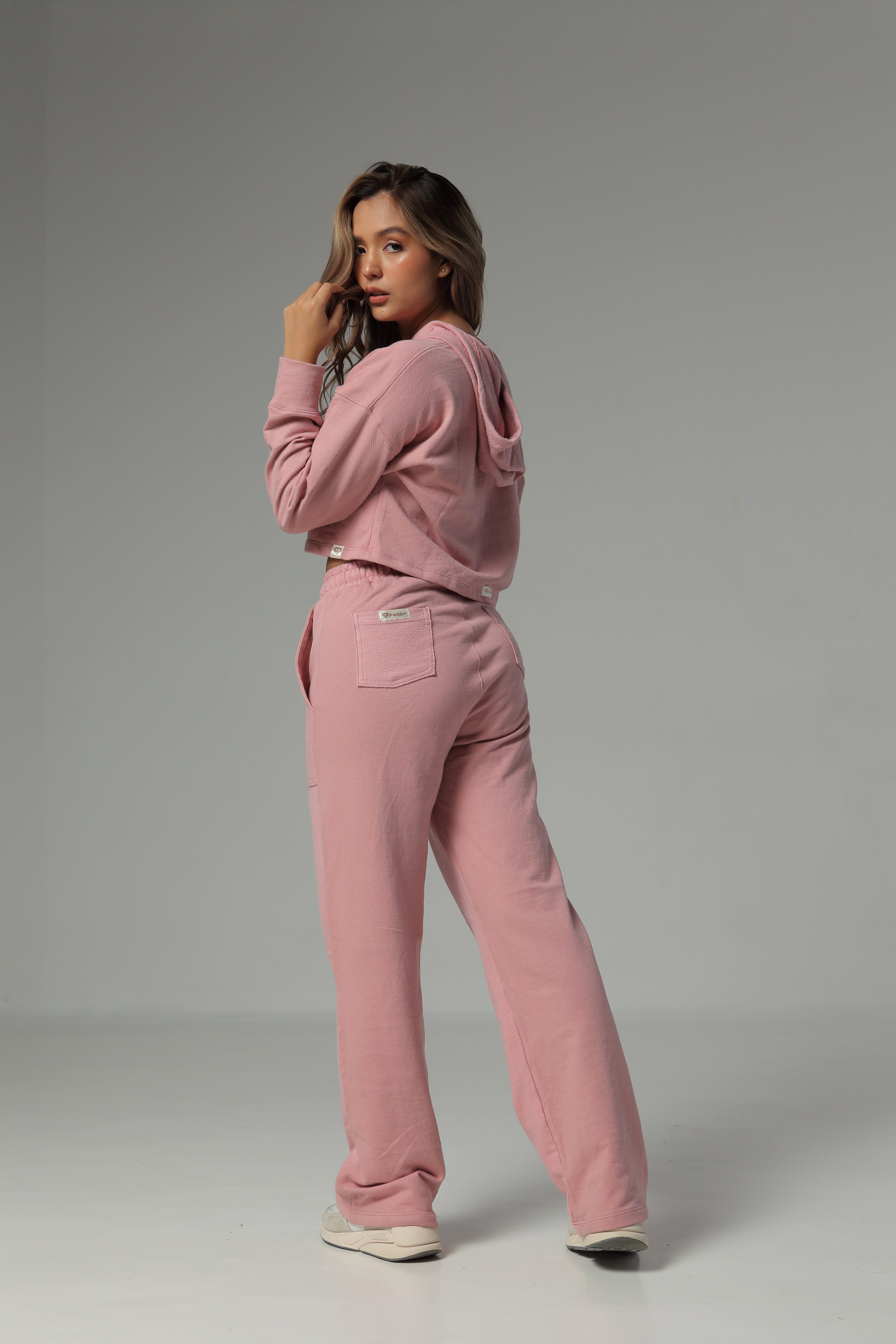 Sudadera Bota Recta Color Rosado