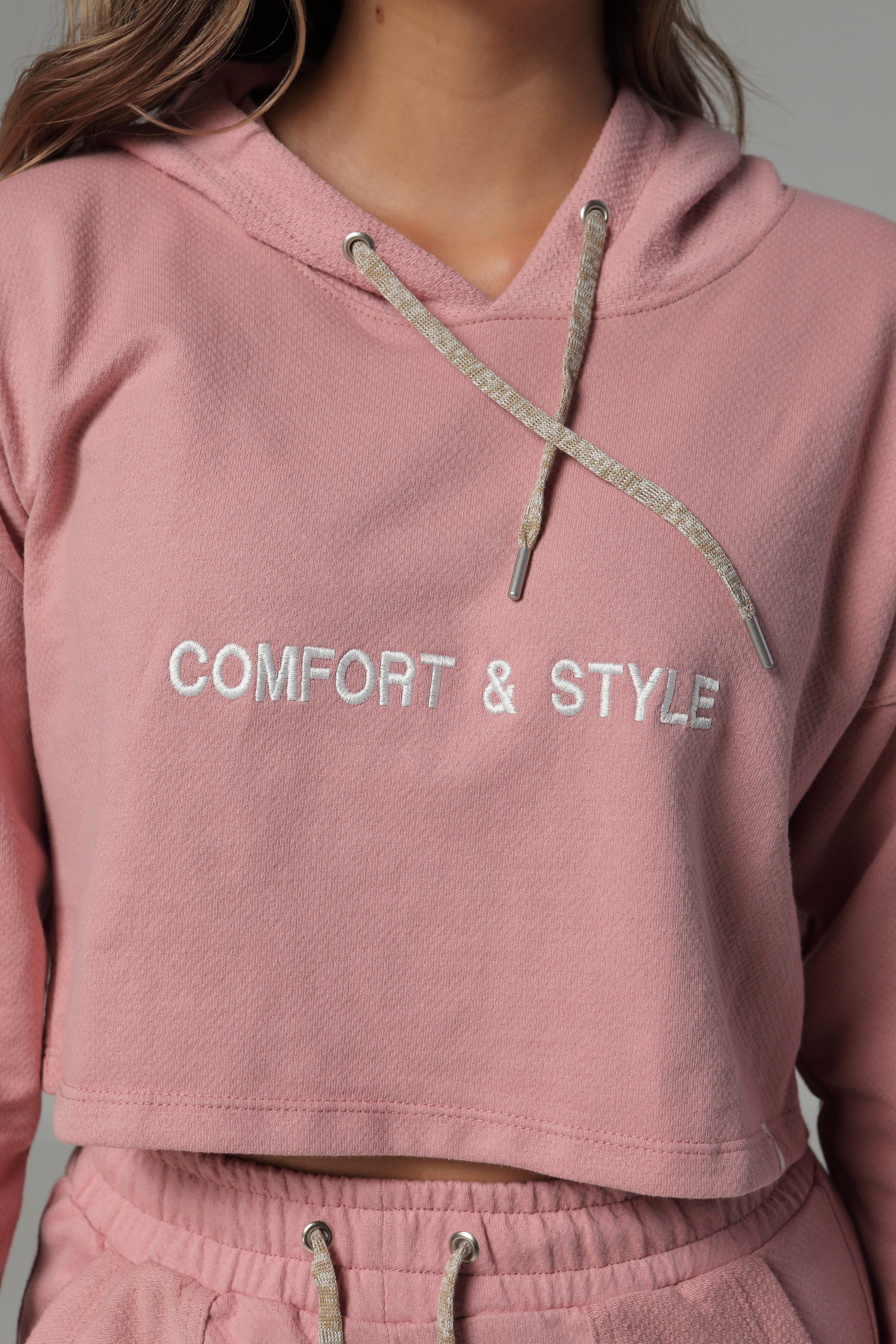 Set De Buzo Y Sudadera Bota Recta Color Rosado Para Mujer