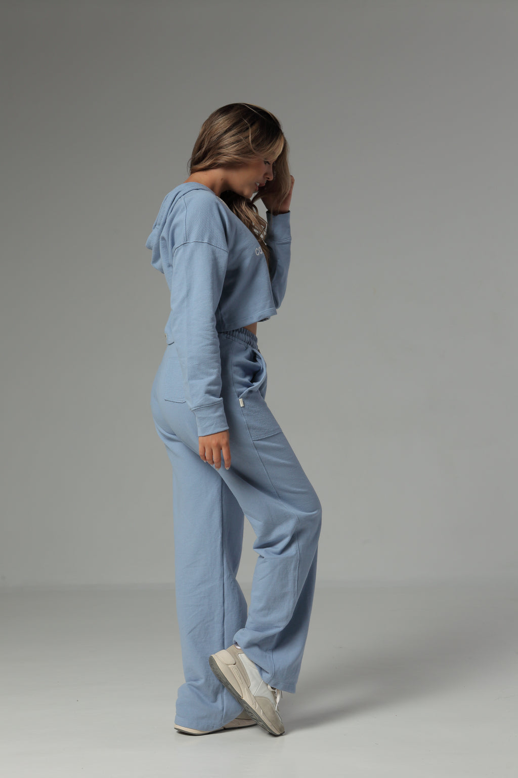 Sudadera Bota Recta Color Azul Claro