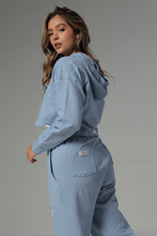 Set De Buzo Y Sudadera Bota Recta Color Azul Para Mujer