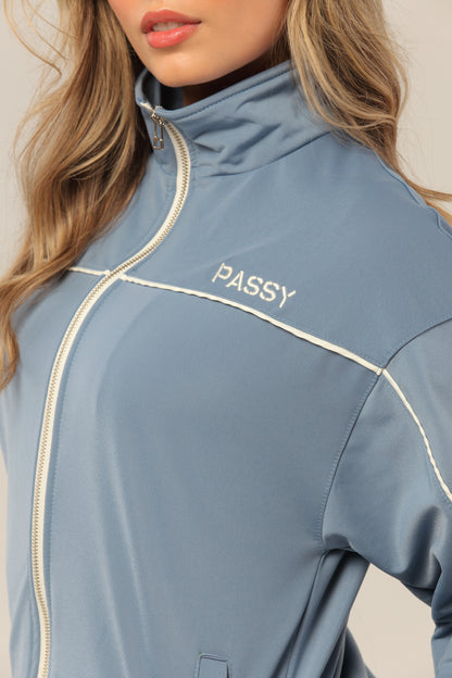 SET COLOR AZUL PARA MUJER DE BUZO Y SUDADERA BOTA RECTA