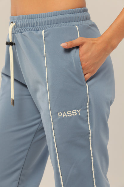 SET COLOR AZUL PARA MUJER DE BUZO Y SUDADERA BOTA RECTA