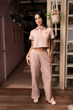 Set Armonía Rosado De Polo Y Sudadera Bota Recta